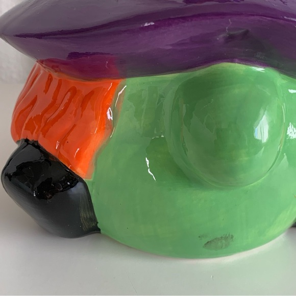 Mr. Halloween Light Up Witch Ceramic Gnome Tree Spooky Boo Scary Decor Green - Picture 3 of 12